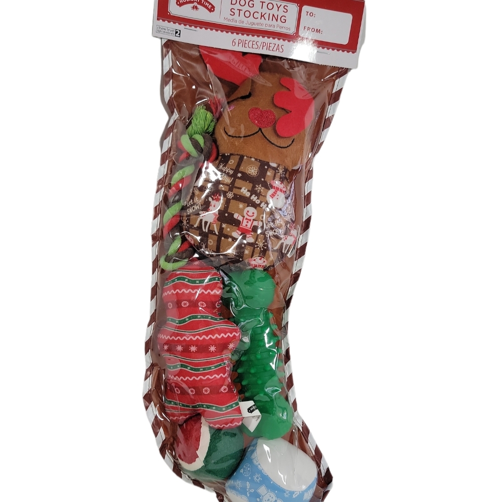 COPY - Dog Toys Stocking 6 pz New